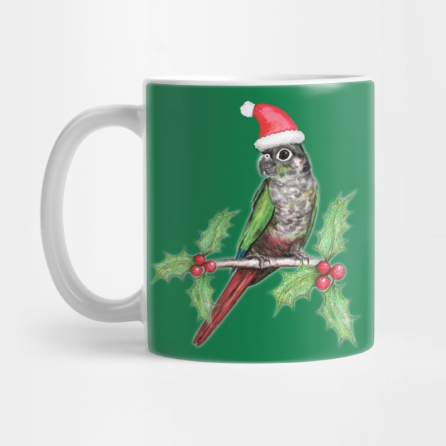 Christmas green cheeked conure by Bwiselizzy